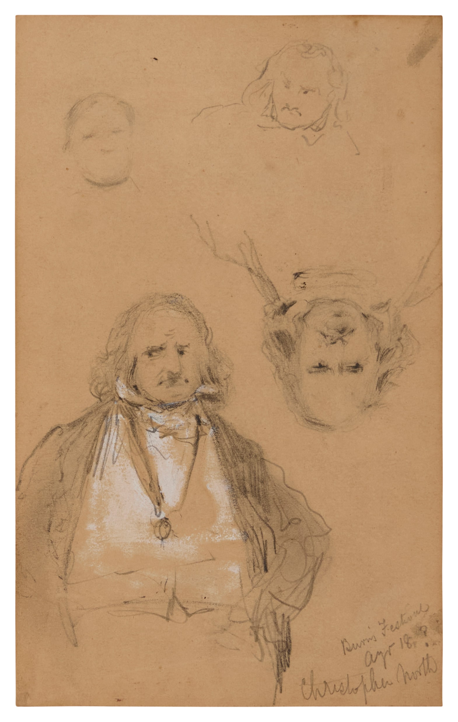 Attributed to Daniel Maclise (1806-1870), Study of Christopher North, circa 1840 (1 of 8)