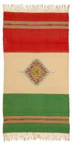A Regional style Mexican Saltillo sarape textile