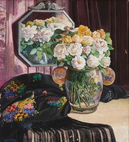 Dolores (Lola) Olinda Nucifora (b. 1894, Argentinian), Floral still life with roses, 1931