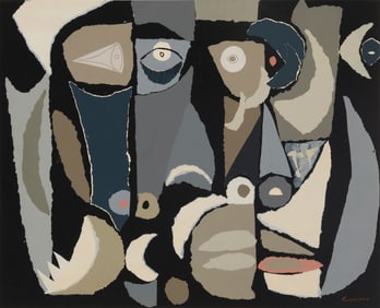 Oswaldo Guayasamin (1919-1999, Ecuadorian), Untitled (Faces)
