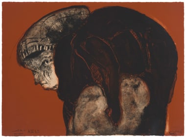 Jose Luis Cuevas (1934-2017, Mexican), "Procures with Meat," plate 9 from the "Charenton" portfolio,