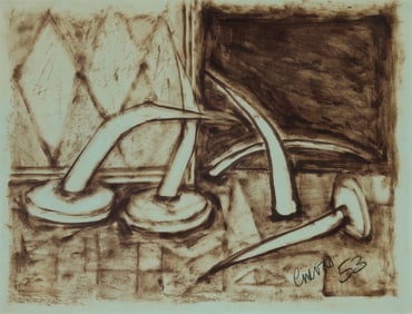 Jose Luis Cuevas (1934-2017, Mexican), Still life with nails, 1953