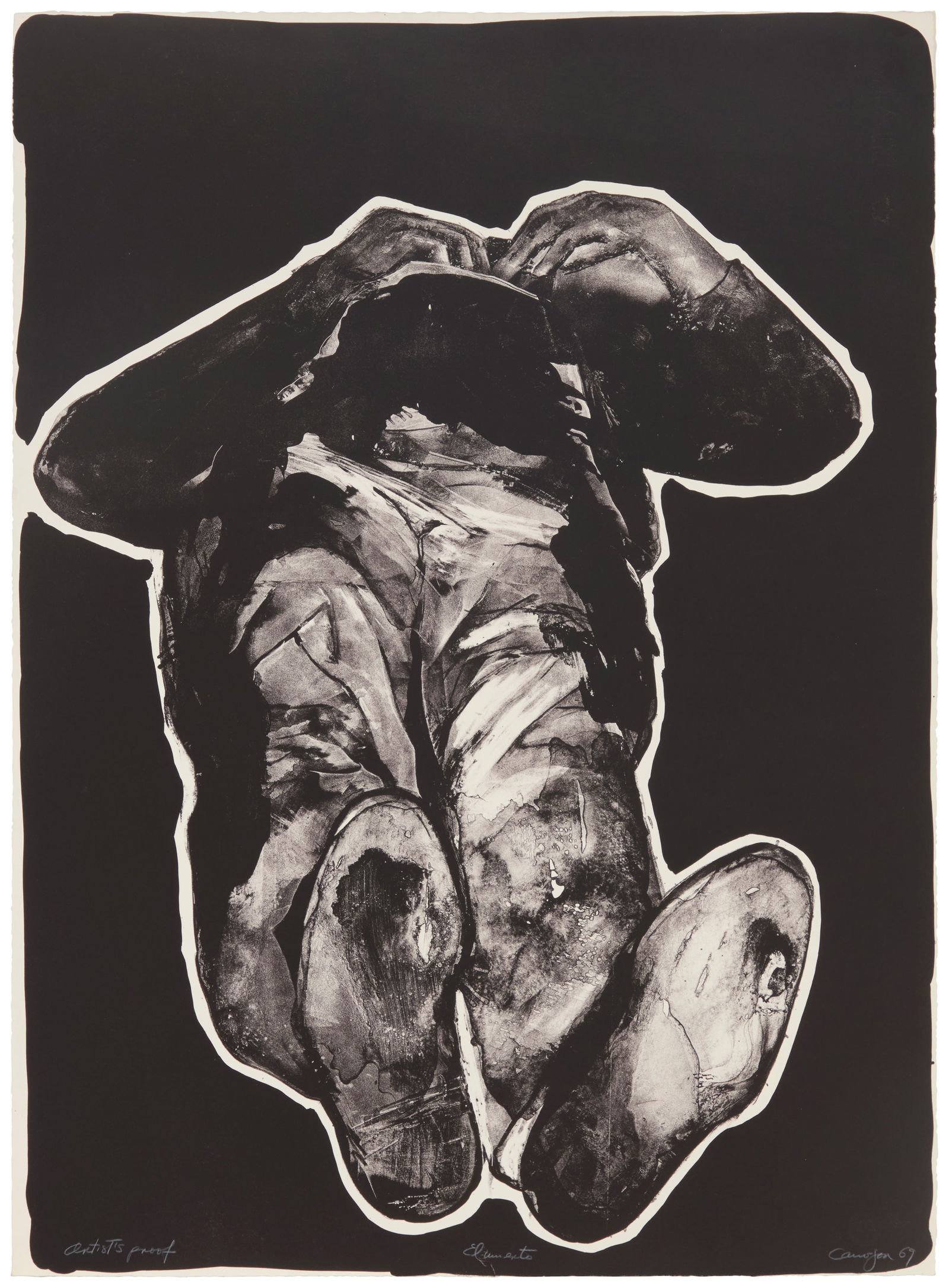 Rafael Canogar (b. 1935, Spanish), "El Muerto," plate 7 from "La Violencia" portfolio, 1969: Rafael Canogar(b. 1935, Spanish)"El Muerto," plate 7 from "La Violencia" portfolio, 1969Lithograph on Rives paperAn artist's proof, aside from the edition of 20Signed, titled, dated, and inscribed in