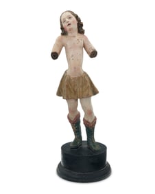 A Guatemalan polychrome carved wood Santo