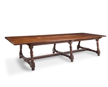 A Spanish Colonial Revival oak refectory table
