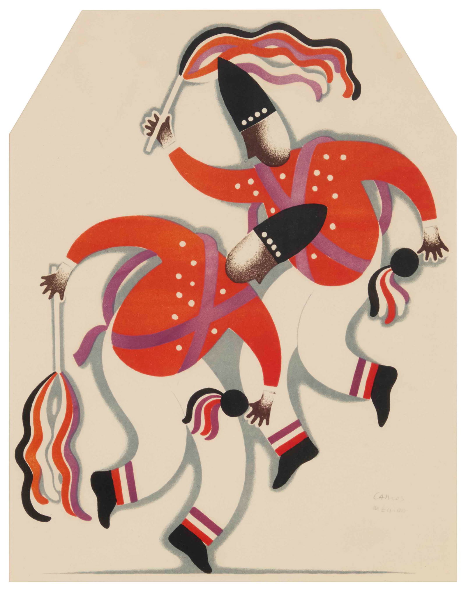 Carlos Merida (1891-1984, Guatemalan), "Danza de las Malinches," circa 1937-39 (1 of 5)