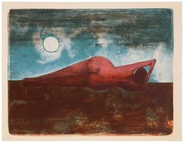 Rufino Tamayo (1899-1991, Mexican), "Femme Couchee"