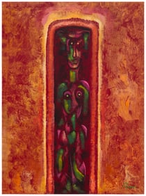 Byron Galvez (1941-2009, Mexican), Abstract nude figure