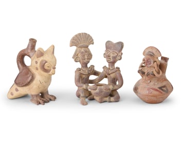 A group of Pre-Columbian style figural pottery