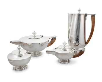 A Mexican sterling silver coffee and tea service