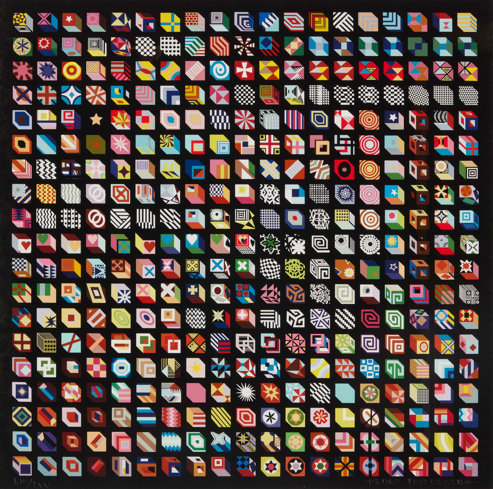 Pedro Friedeberg (b. 1936, Mexican), "Almanaque o 365 SueÒitos Surrealistas": Pedro Friedeberg(b. 1936, Mexican)"Almanaque o 365 SueÒitos Surrealistas"Giclee in colors on paper in artist's frameEdition: LIII/LXVSigned and numbered in Roman numerals in silver ink in the lower m