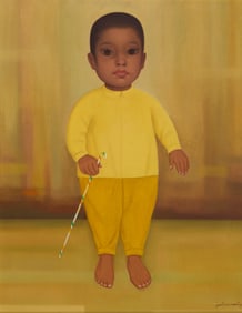 Gustavo Montoya (1905-2003, Mexican), "NiÒo en Amarillo," 1964
