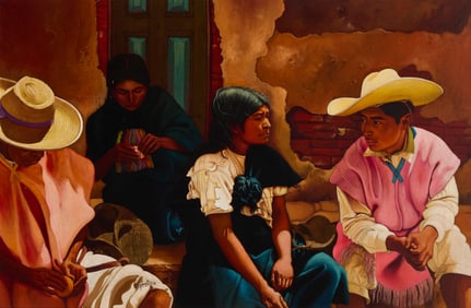 Esperanza Perez Martinez (1934-1998, Mexican), Mexican pueblo scene