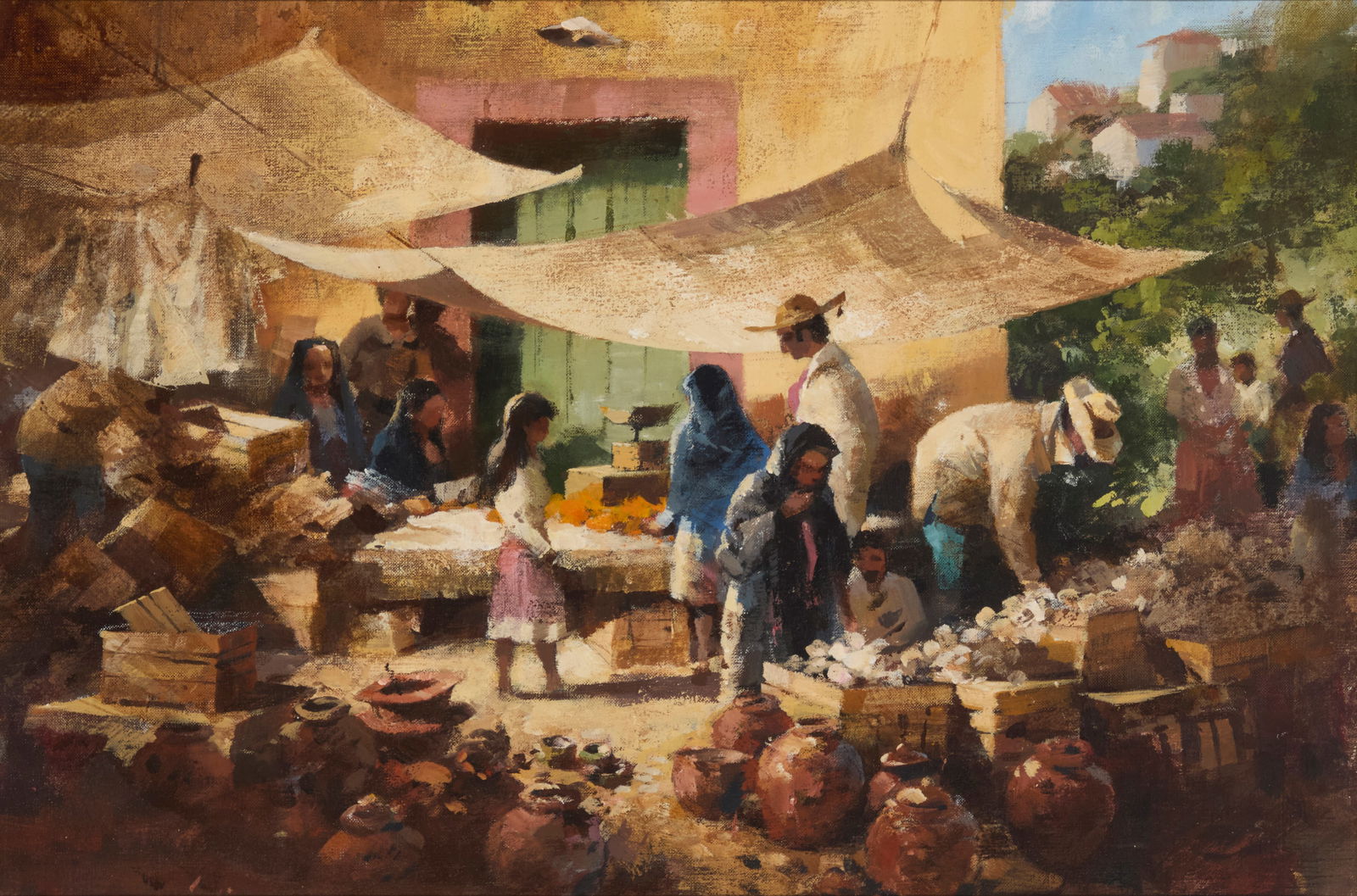 Richmond Irwin Kelsey (1905-1987, American), "The Market Place" (1 of 7)