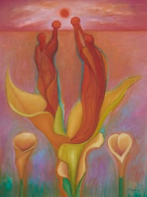 Jorge Ochoa (b. 1950, Mexican), Figures emerging from calla lilies, 2007
