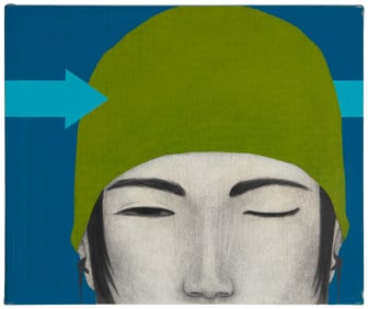 Akira Chinen (b. 1982, Japanese/Peruvian), Portrait with a green hat