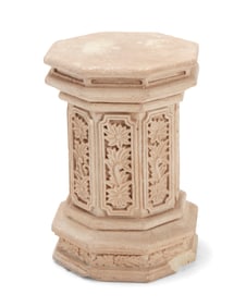 A stone columnar pedestal
