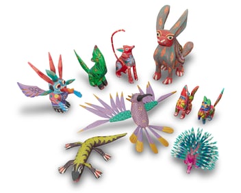 A group of Mexican alebrijes