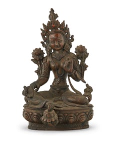 A Tibeto-Chinese bronze figure of Tara