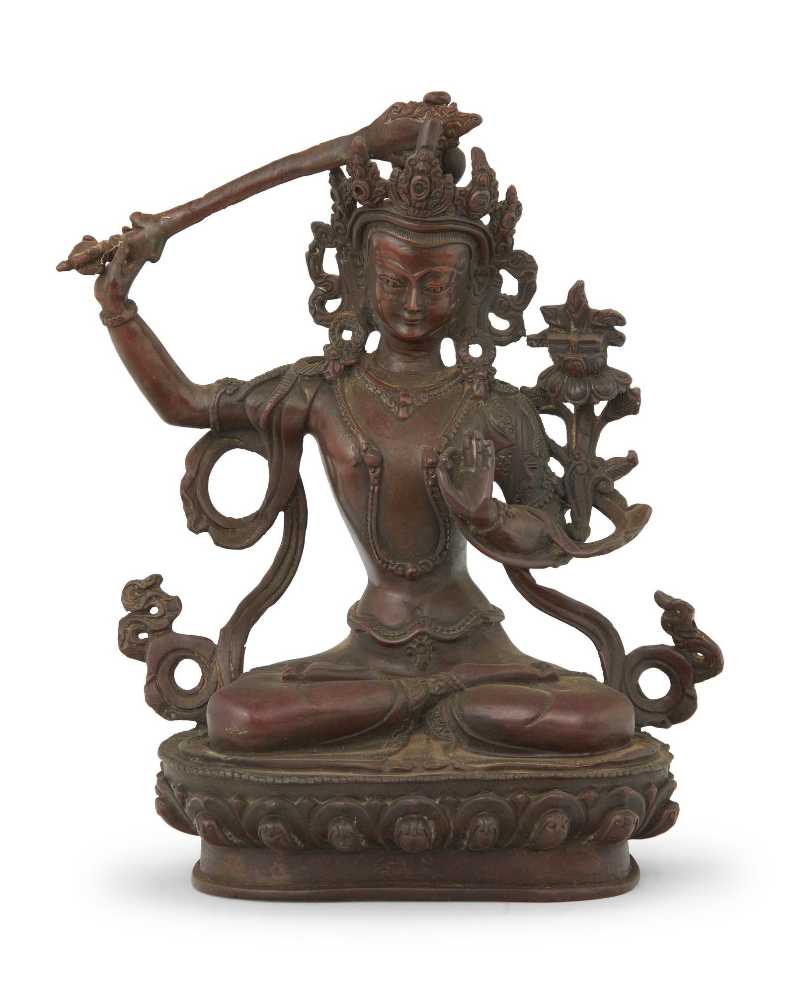 A Tibeto-Chinese bronze figure of Manjushri (1 of 5)