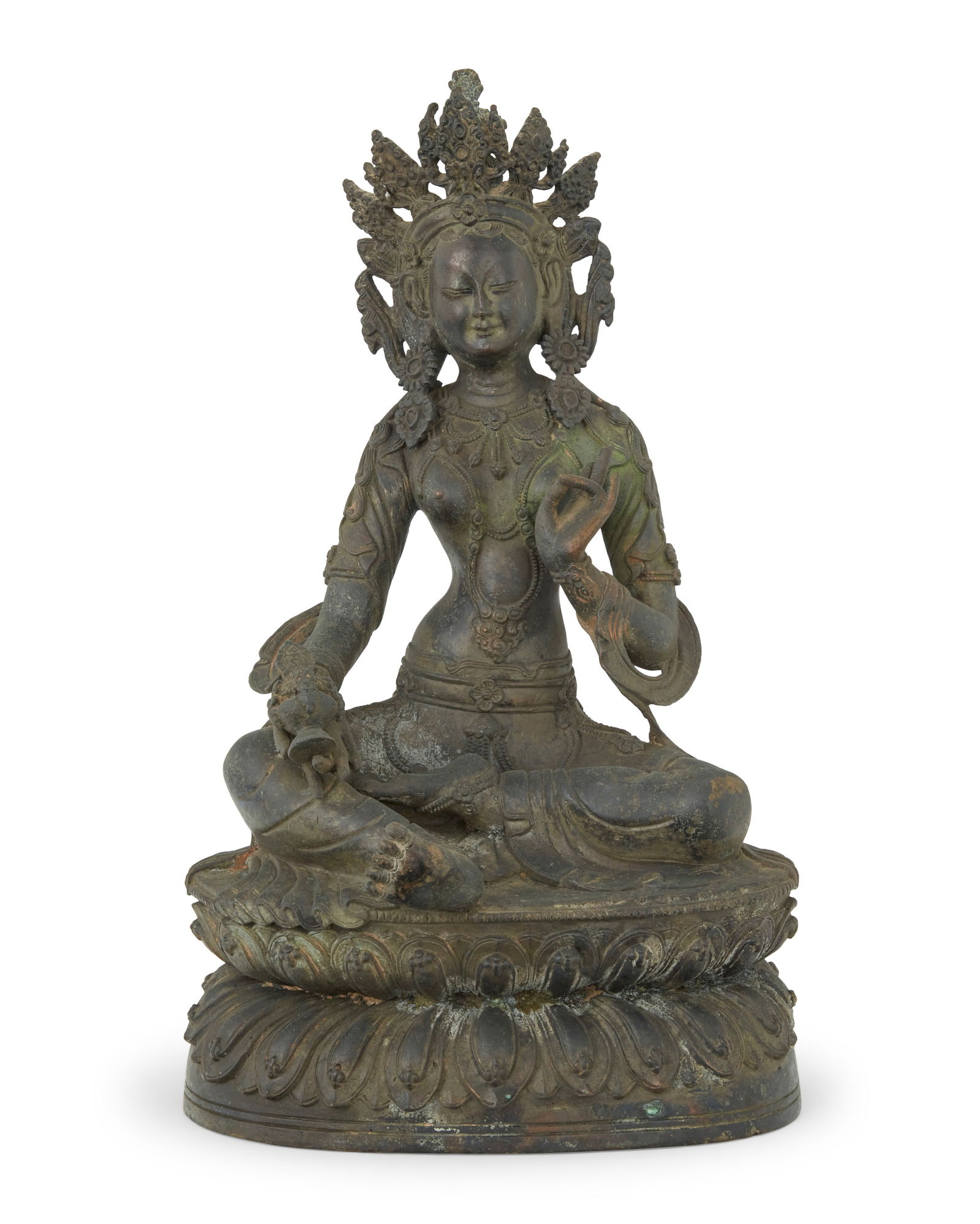 A Tibeto-Chinese bronze figure of a female deity (1 of 5)