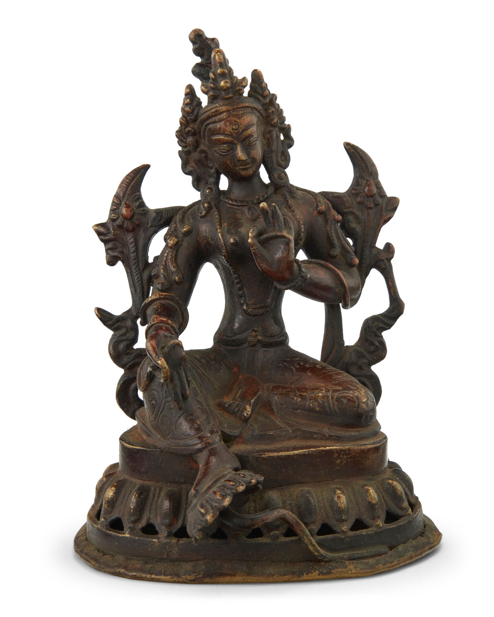 A Tibeto-Chinese parcel gilt bronze figure of Tara (1 of 6)