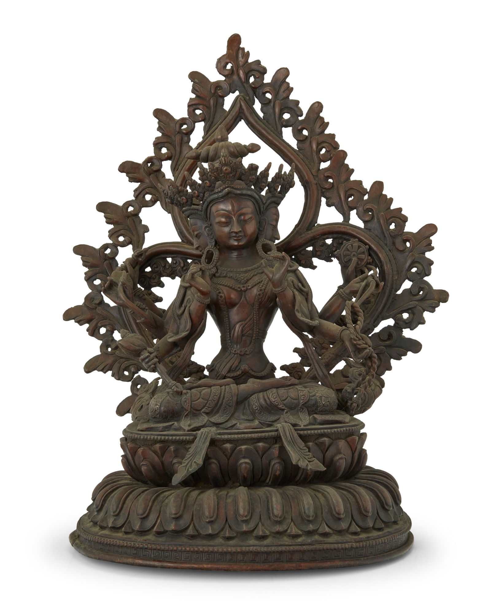 A Tibeto-Chinese bronze figure of Pratisara (1 of 12)