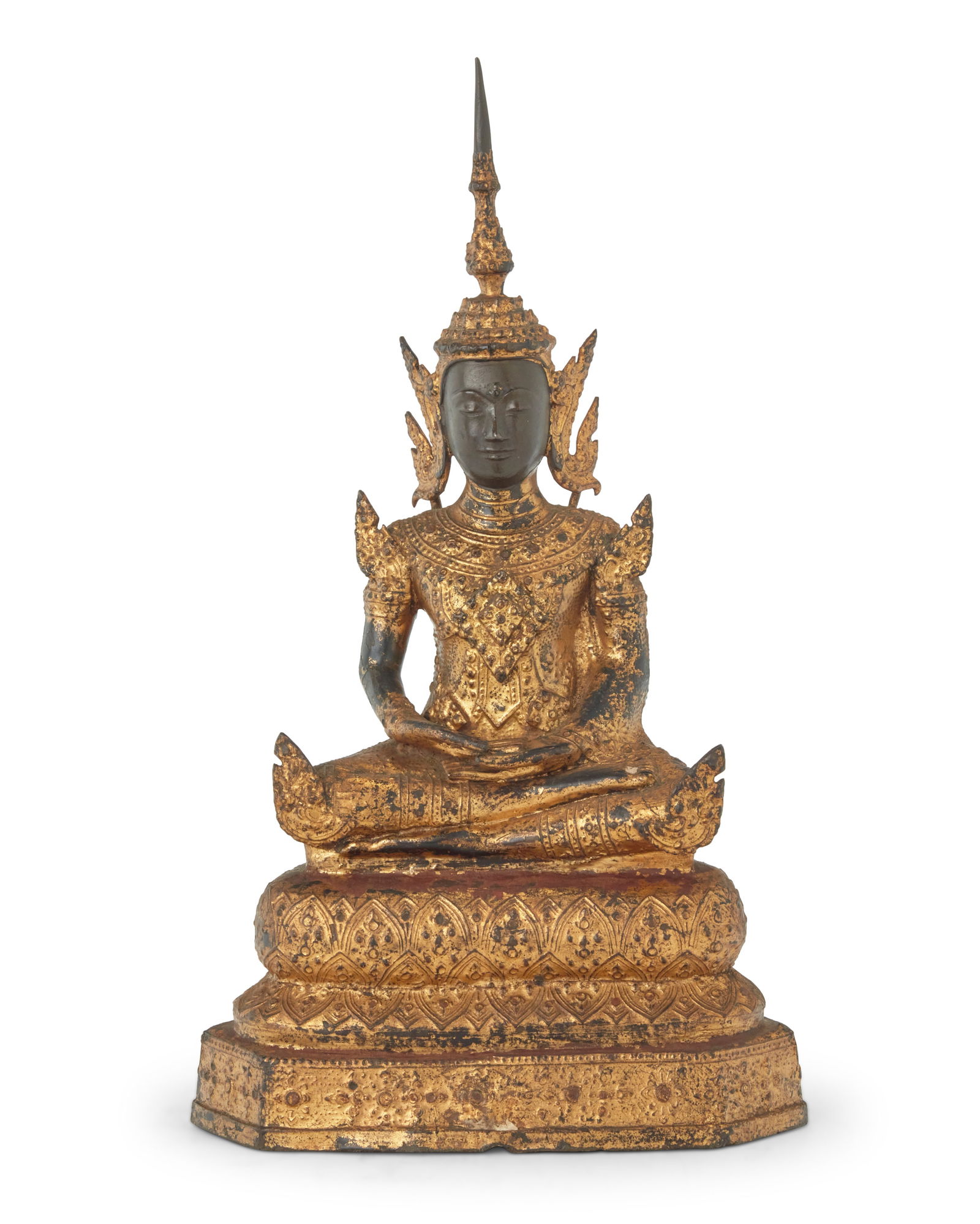 A Burmo-Thai gilt metal Buddha figure (1 of 6)