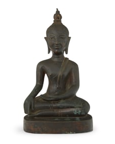 A Southeast Asian cast metal figure of Buddha