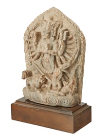 A Nepalese stele of Durga slaying the demon Mahishasura