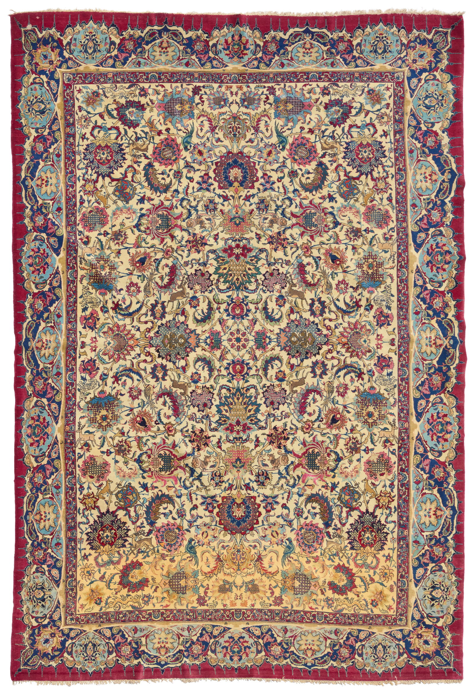 A Lavar Kerman rug: A Lavar Kerman rug Early 20th century Wool on cotton foundation 10' 6.5" L x 6' 9" W