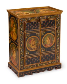 A Mughal Indo-Persian polychrome wood cabinet