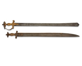 Two Indian 'tulwar' swords