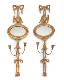 A pair of Regency style giltwood girandoles