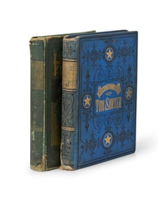 Mark Twain (1835-1910), "The Adventures of Tom Sawyer," 1877 and "Adventures of Huckleberry Finn,"
