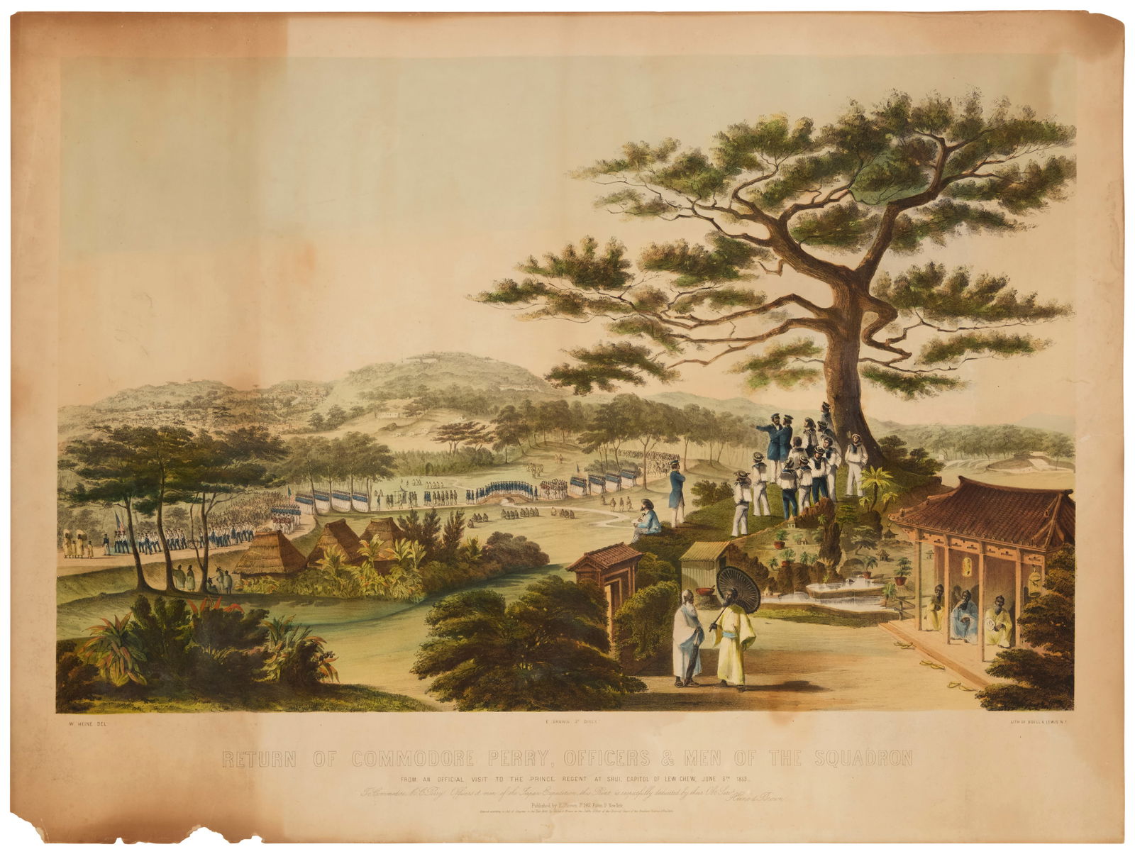 Wilhelm Heine (1827-1885), "Return of Commodore Perry, Officers, & Men of the Squadron," (1 of 6)