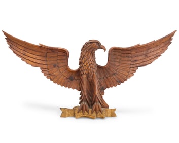 A Folk Art carved wood eagle