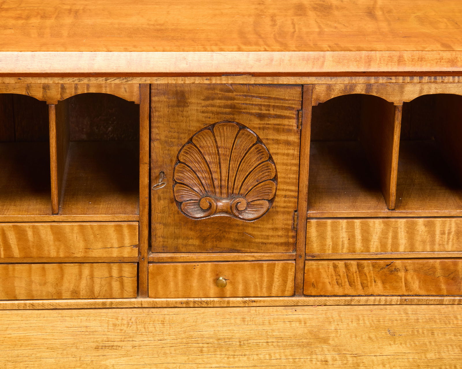A Chippendale maple drop front desk - 5