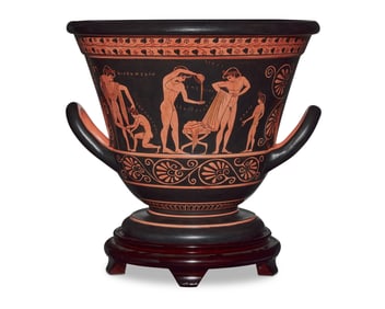 A Greek pottery replica krater vase