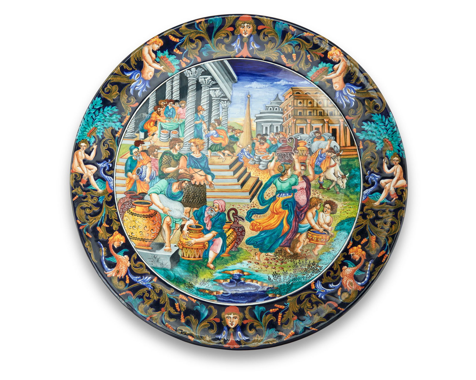 An Italian maiolica istoriato style charger (1 of 3)
