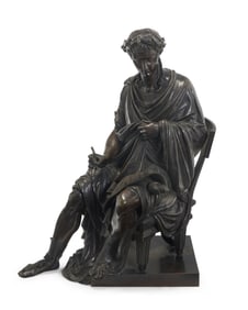 A French patinated bronze figure of Horace