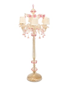 A Murano glass six light floor candelabra