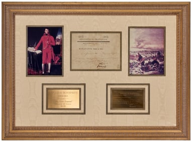 A framed military order from Napoleon Bonaparte