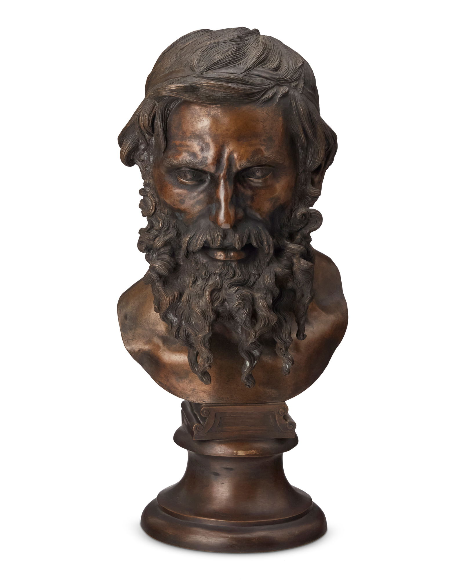 An Italian patinated bronze head of a philosopher (1 of 6)