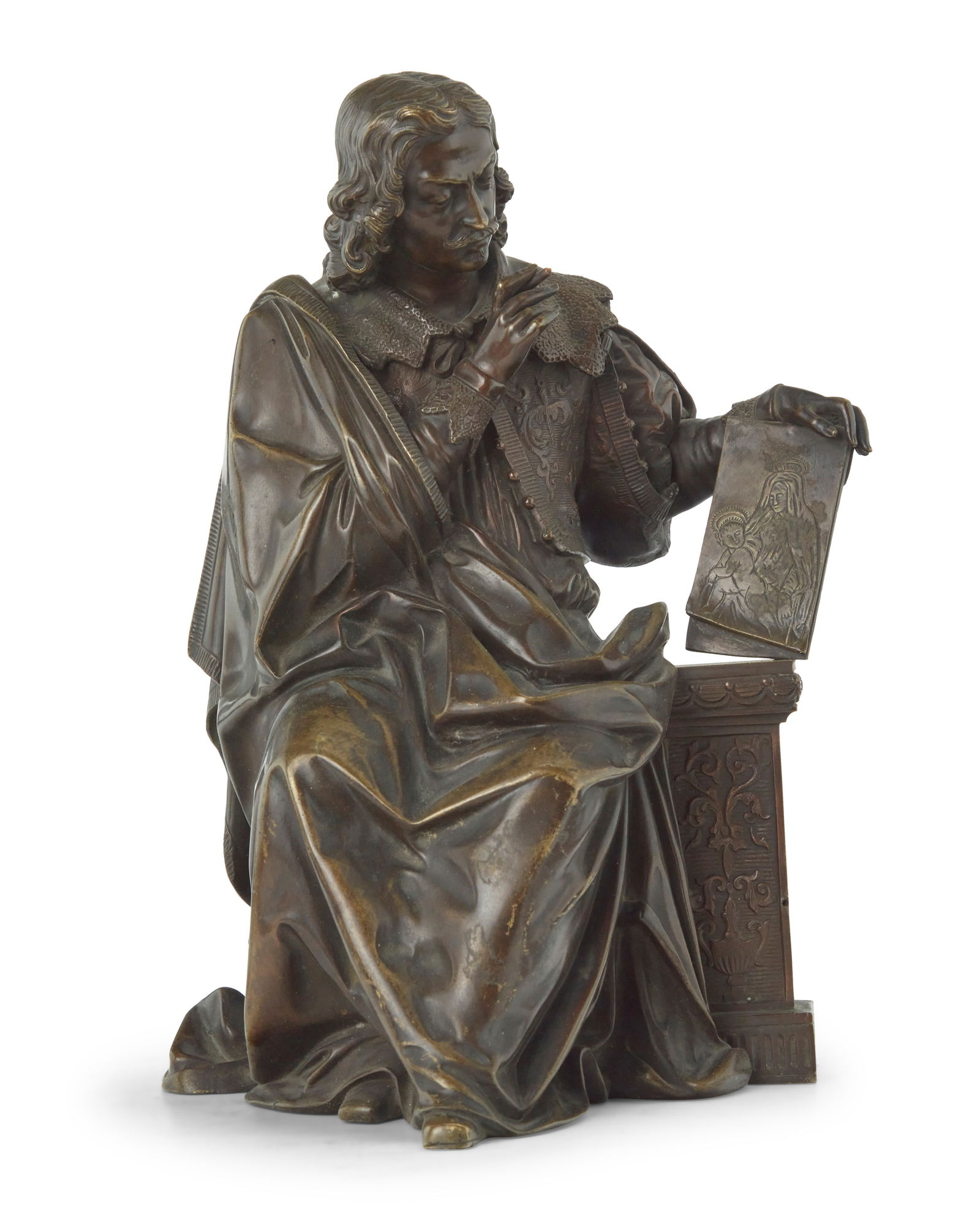 A Continental patinated bronze figure of an artist (1 of 5)