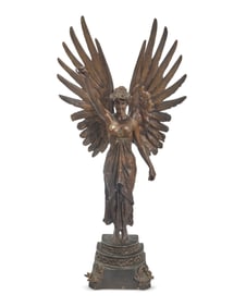 After Henryk Kossowski (1855-1921), A patinated bronze figure of Victory, 20th century