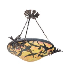 A Daum cameo glass hanging lamp