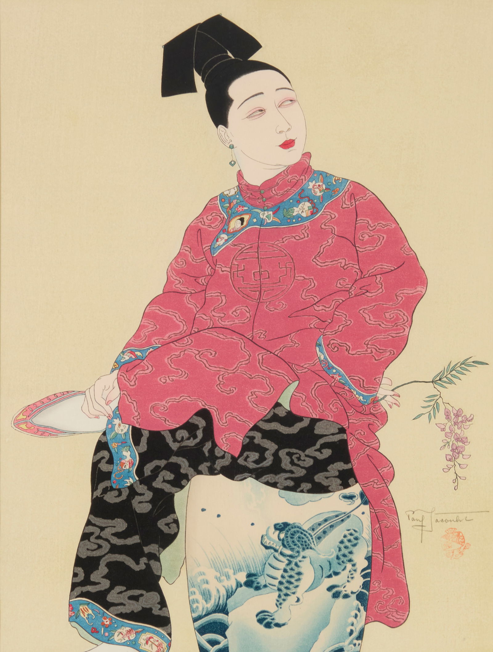 Paul Jacoulet (1902-1960), "Le Tabouret de Porcelaine, Mandchoukuo," 1936 (1 of 6)