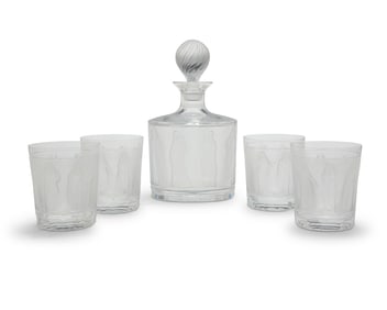 A Lalique glass 'Les Femmes' drinks set