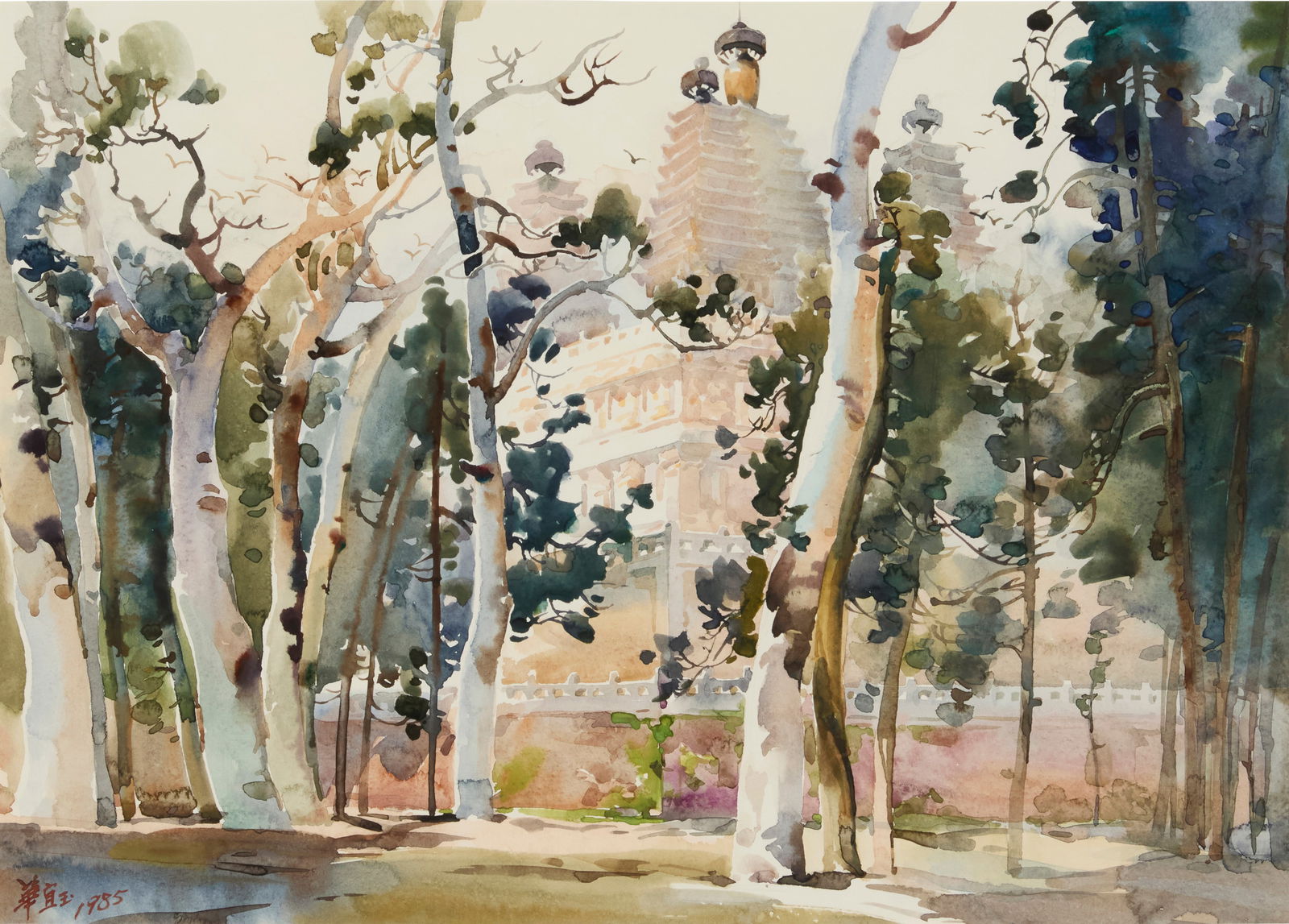 Hua Yiyu (b. 1922), "Lacebark Pine," 1985 (1 of 6)